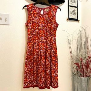 Max Studio | Dresses | Max Studio Ladies Cranberry Gold Leaf Pattern  Sleeveless A Line Dress S | Poshmark